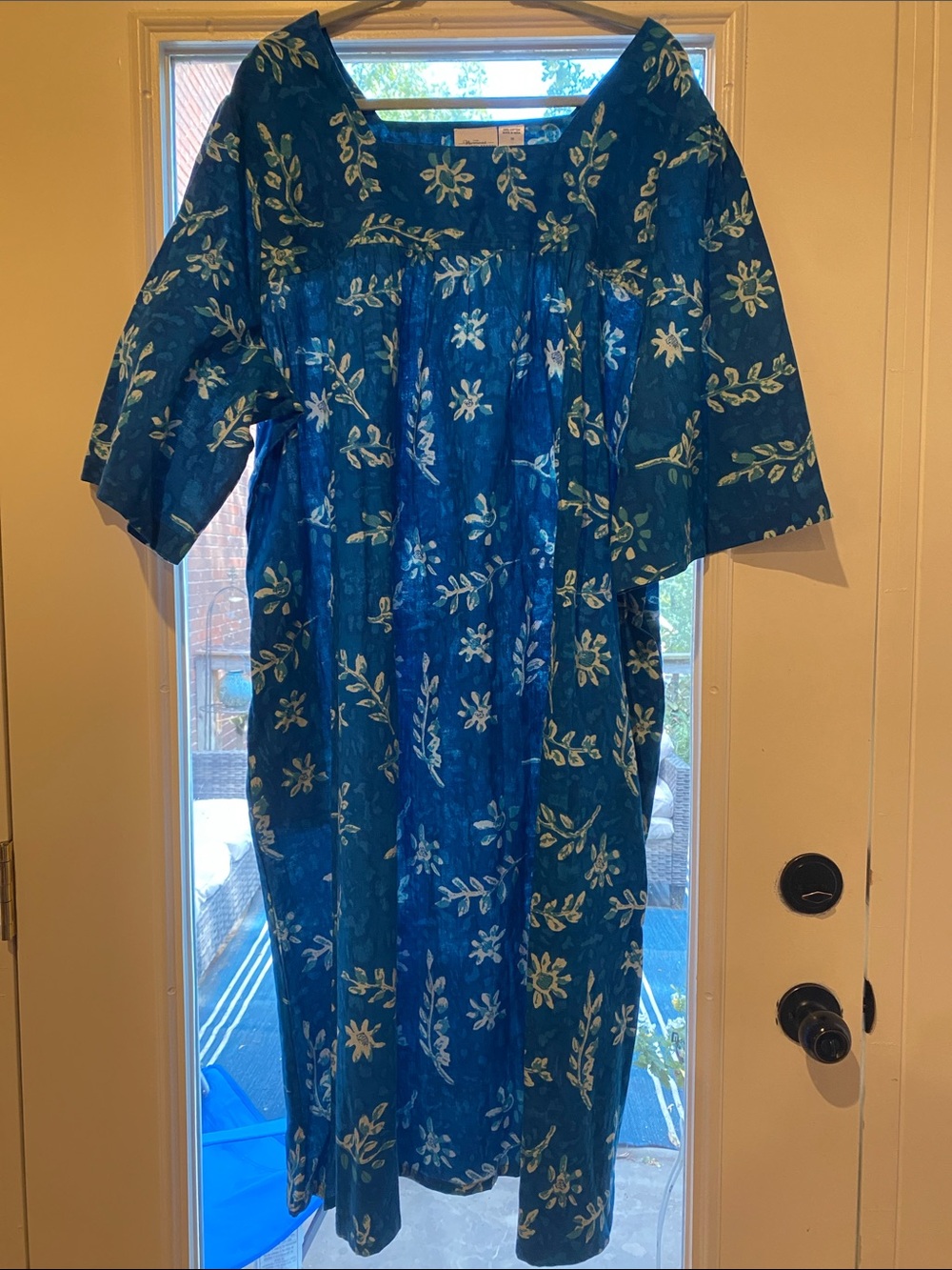 The Vermont Country Store Blue Floral Print Cotton Dress - Picture 5 of 11